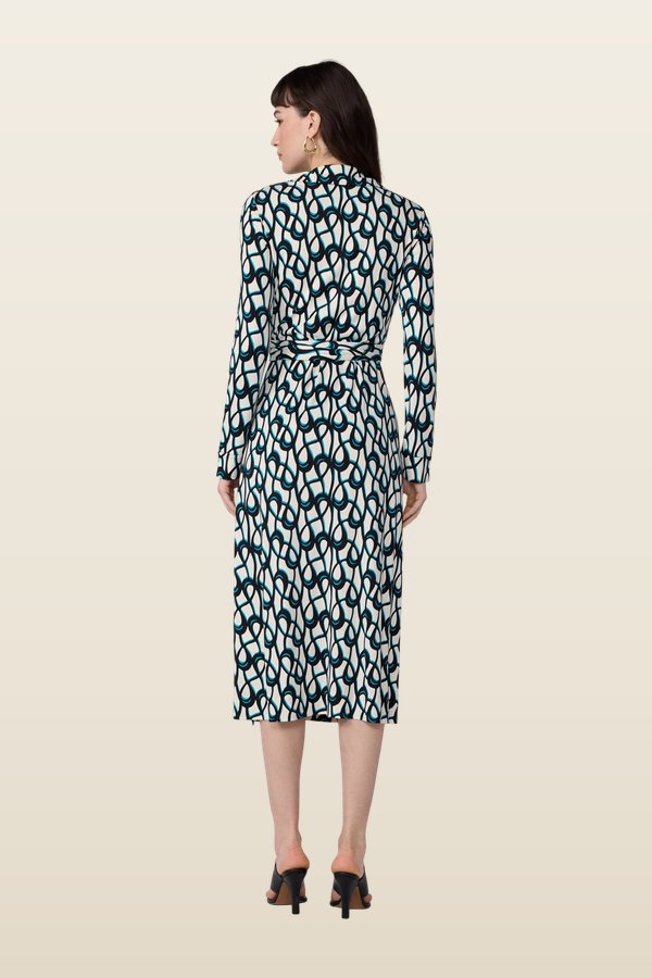 Abigail Silk Jersey Midi Wrap Dress — model back