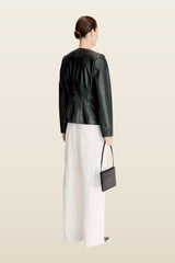 ADEA Collarless leather jacket — carry 4
