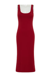 Allyra Scoop Stretch Crepe Midi Dress — packshot