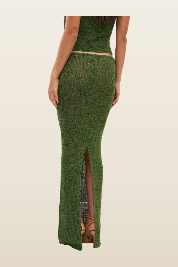 Astra Glitter Jungle Green - Skirt — model back