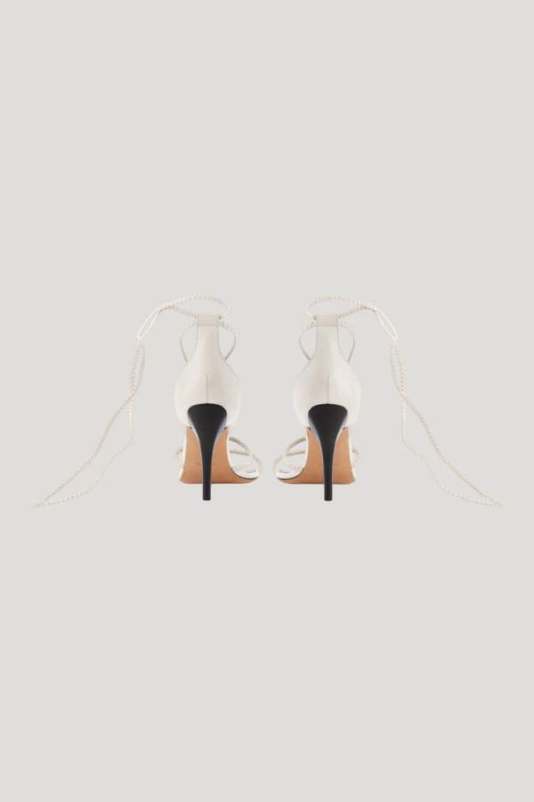 Atlas Sandal Off-White Woven Leather — extra