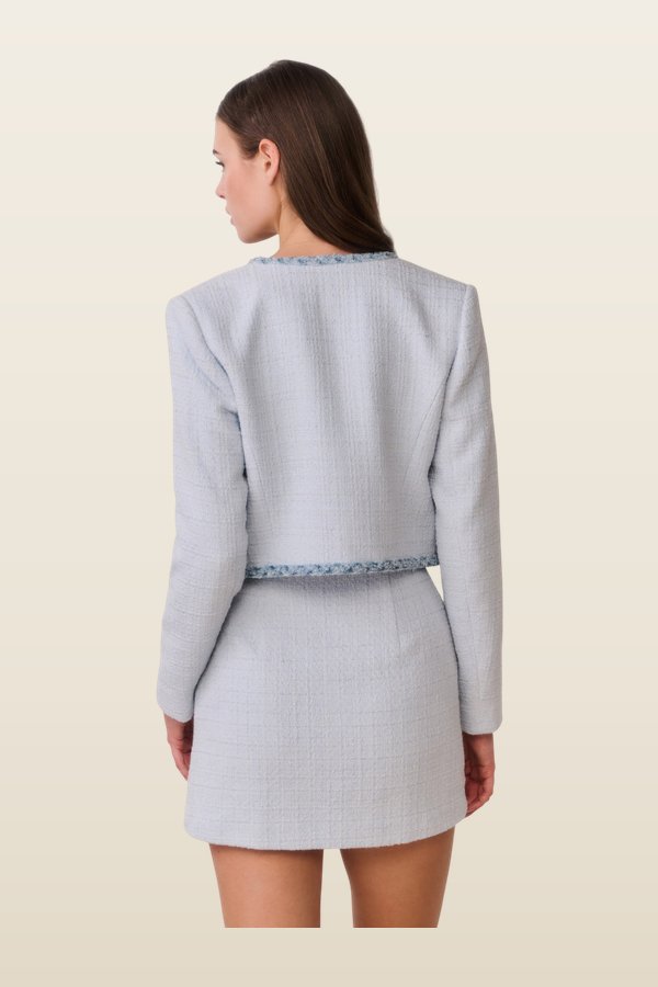 Azula Denim-Trimmed Tweed Jacket — carry 4