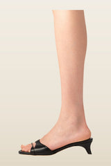 Babygirl Black Nappa Leather Slip-On Mule — model back