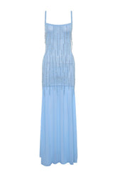 Belinda Beaded Knit & Chiffon Maxi Dress — packshot