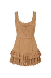 Chrysanthe Suede Eyelet Mini Dress — packshot