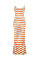 Cindy Crochet Maxi Dress (Sunset Stripe) — packshot