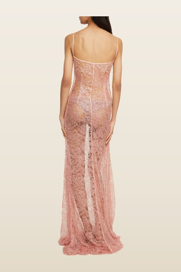 Coral Dress - Peach — model back