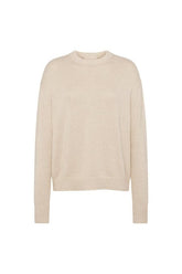 Cotton Crew Sweater | Heather Oat — packshot