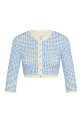 Crete Swim Cardi - Sky Gingham — packshot