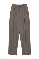 Daria - Single pleat tapered trousers | earth slub — packshot