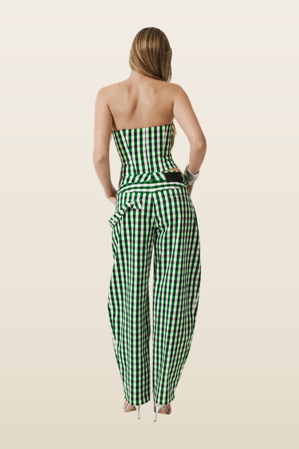 Etta bandeau in Gingham — model back