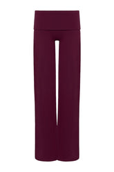 Foldover Jersey Straight Leg Pants | Deep Berry — packshot