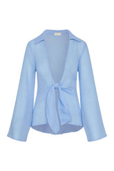 Grenada Tunic - Sky Crinkle Linen — packshot