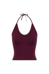 Halter Tie Tank | Deep Berry — packshot