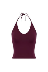 Halter Tie Tank | Deep Berry — packshot