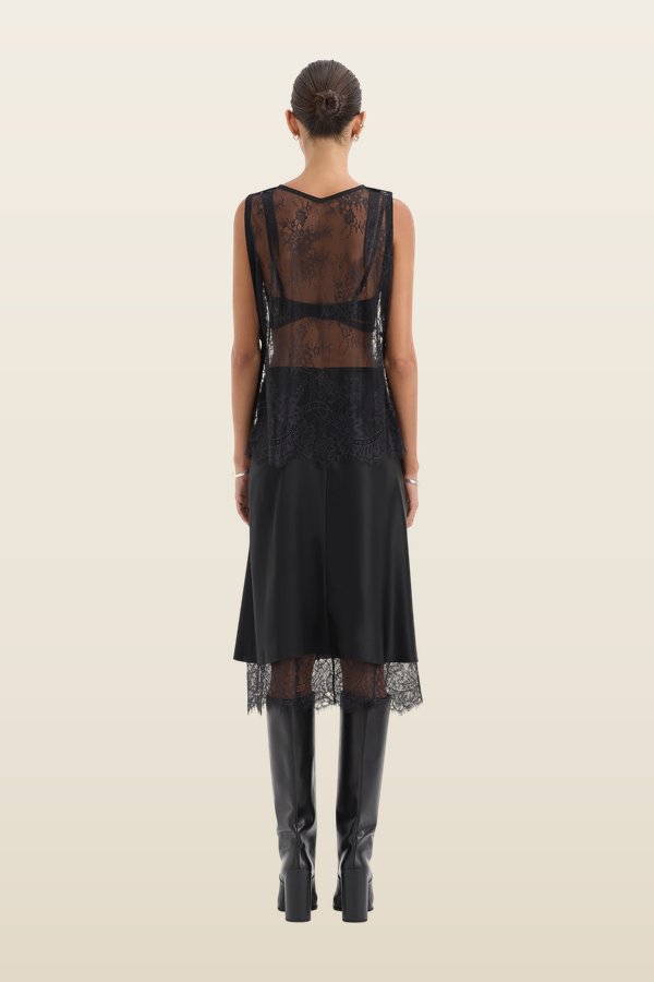 Ingrid Lace Midi Skirt — model back