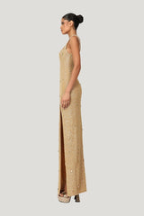 Kroon Maxi Dress - Gold — model side