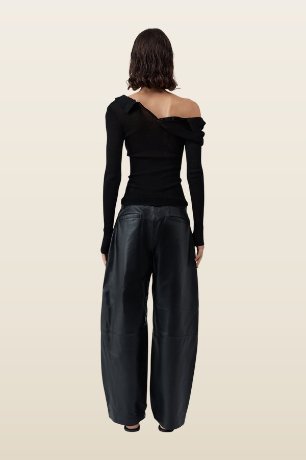 Leather Balloon Pants — model back