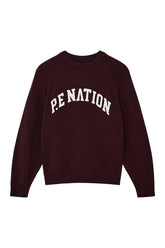 Legacy Knit Crew In Mahogany & Whisper — packshot