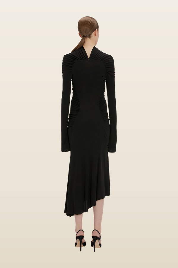 High Neck Midi Dress — model back