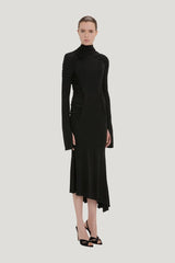 High Neck Midi Dress — model side