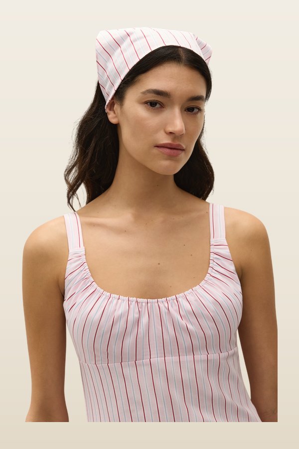 Lucia Head Scarf Fiori Stripe Palazzo - Final Sale — model back