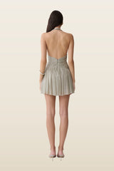 Lucille Halter Pleated Mini Dress — carry 4