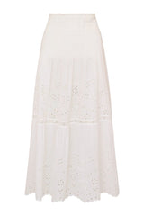 Mallow Cotton Bandana Eyelet Midi Skirt — packshot