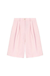 Pleated linen blend Bermuda shorts — packshot