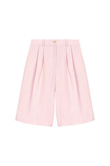 Pleated linen blend Bermuda shorts — packshot