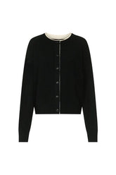NICOLA Bicolor cashmere cardigan — packshot