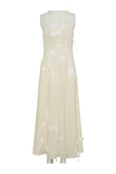 Odette Floral Lace Midi Dress - Buttermilk — packshot