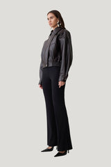 Paige Faux Leather Cropped Jacket — carry 3