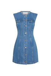 Penn Button Front Denim Mini Dress — packshot