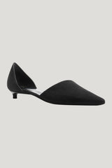 Pirrie Pump Black Nubuck Leather — model side
