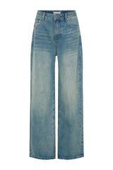 Romi Mid Rise Wide Leg Jeans - Faded Mid — packshot