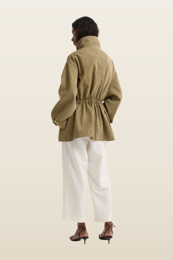 Sculptural safari jacket — model back
