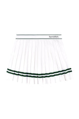 Serif Logo Pleated Skirt - White/Forest — packshot