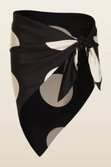 Silk Scarf (Black Polka Dot) — model back
