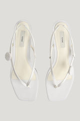 Slingback satin flip flops — model front