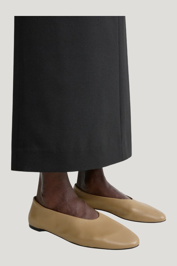 Slip nappa ballerinas desert — extra