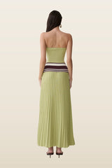 Solaris Strapless Contrast Knit Maxi Dress — model back