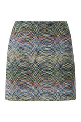 Space-dye viscose lamé mini skirt — packshot