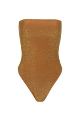 Strapless One Piece (Mocha Shimmer Lurex) — packshot