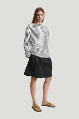 Stripe jersey long-sleeve tee — model front