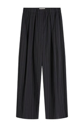 Stripe Relaxed Pleat Pants - Ink Stripe — packshot