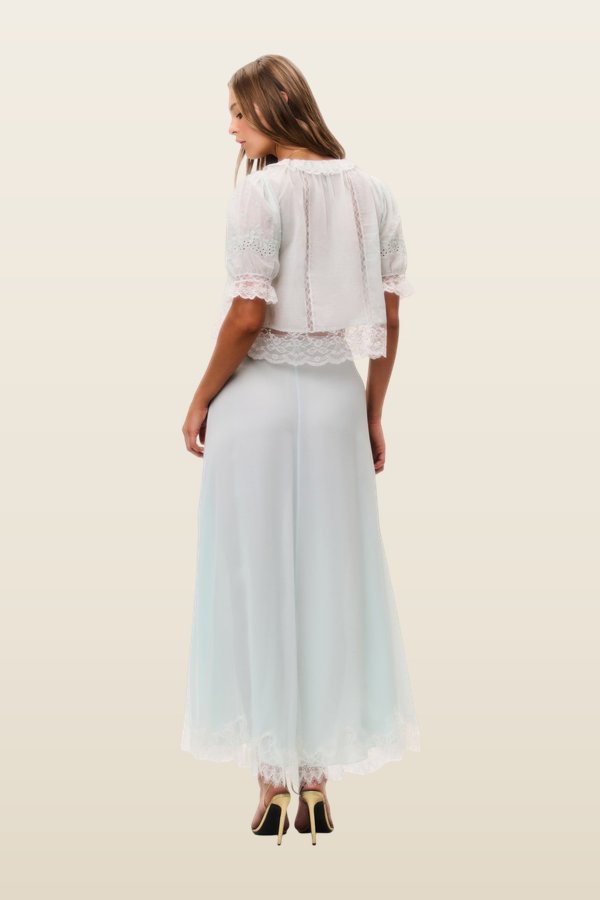 Sybel Silk Chiffon Maxi Skirt — model back