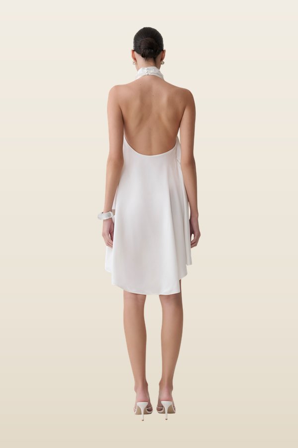 Sydney Asymmetrical Satin Halter Mini Dress — carry 4