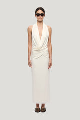 The Cabana Cupro Dress — model front