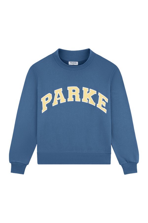 Varsity Mockneck - Washed Indigo + Peel — packshot